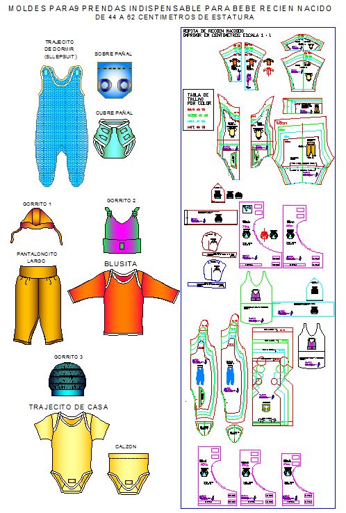 diseño de ropa y patronaje de ropa infantil con moldes y juegos de ...