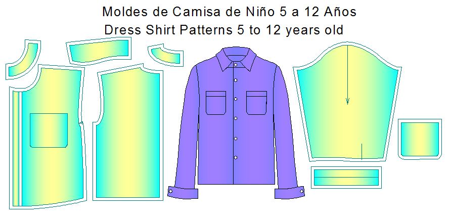 moldes de camisa de vestir de nios