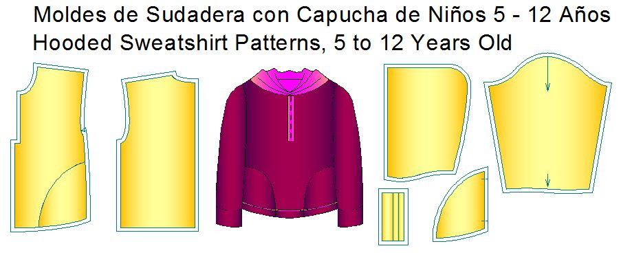 moldes de sudadera infantil con capucha