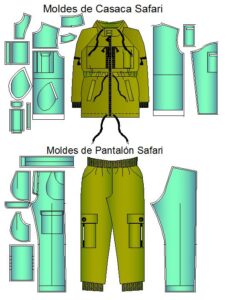 Tallaje de chamara pantalón safari