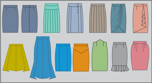 Software para generar la coleccion de patrones de faldas de dama