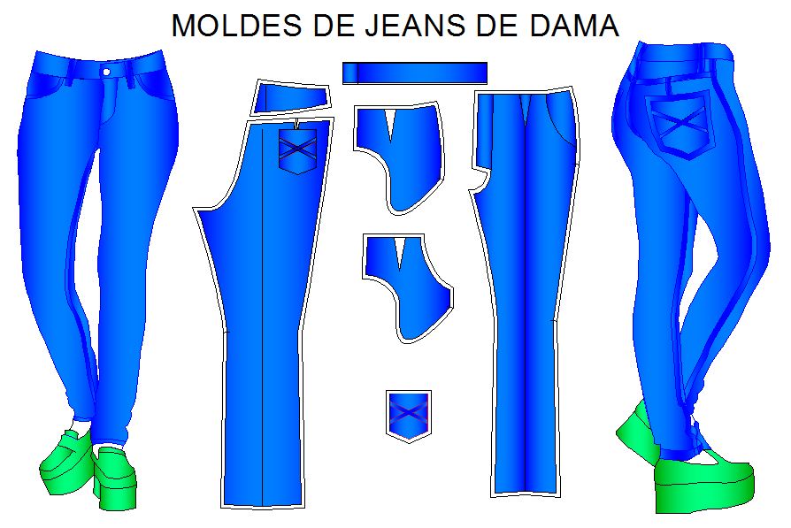 Patrones o moldes de pantalones jeans