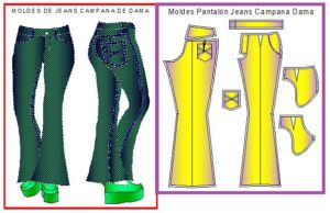 patrones de jeans acamanado