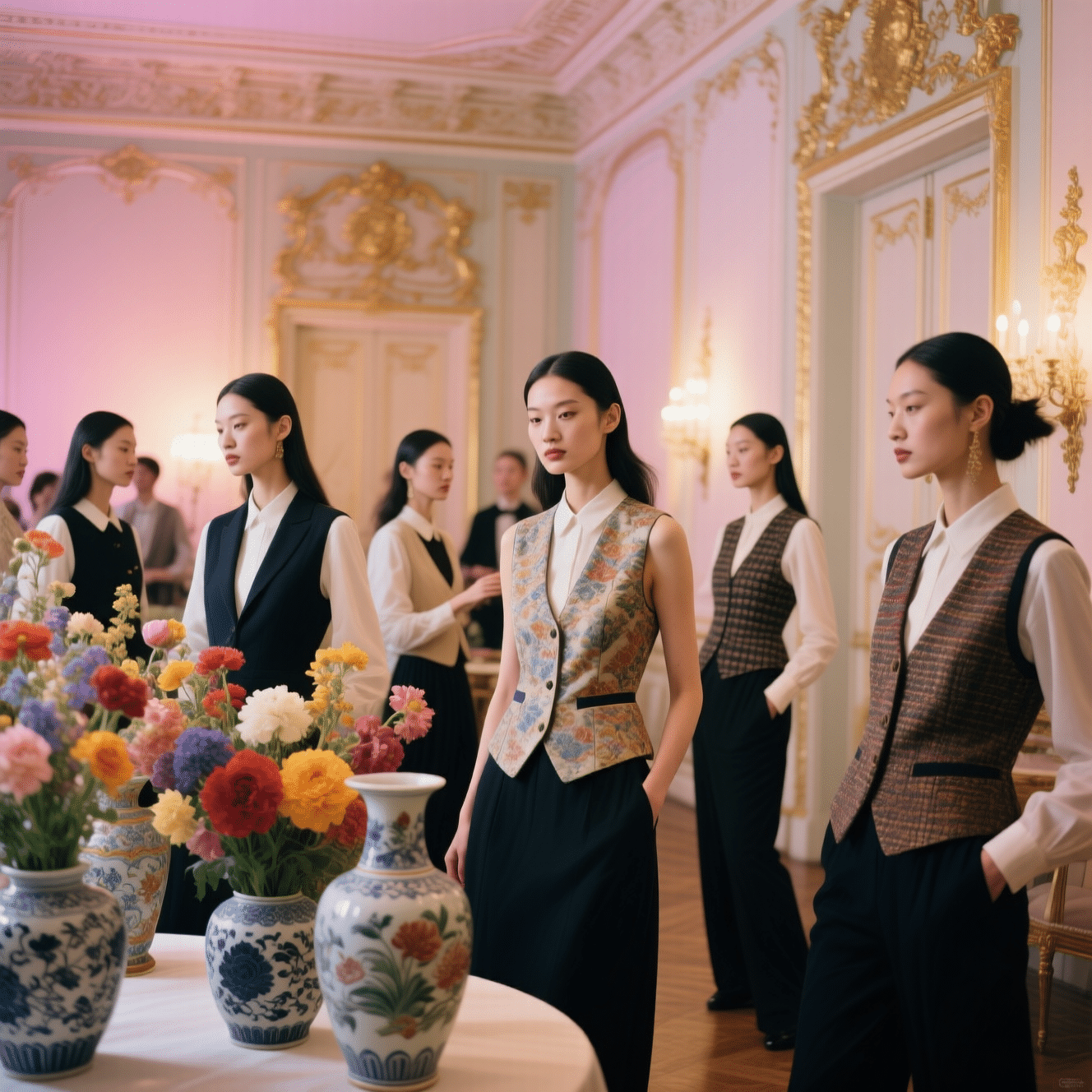 jovencitas con chalecos elegantes