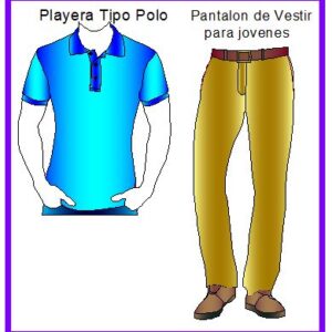 Patrones de playera polo y pantalón juvenil en 10 tallas
